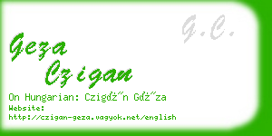 geza czigan business card
